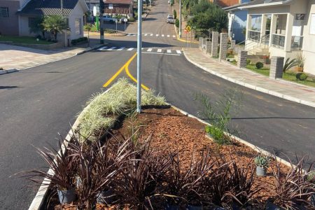 Obra de execução da rótula e revitalização da Via Cadorna e da Rua Ângelo Colet, na cidade de Montauri - RS.